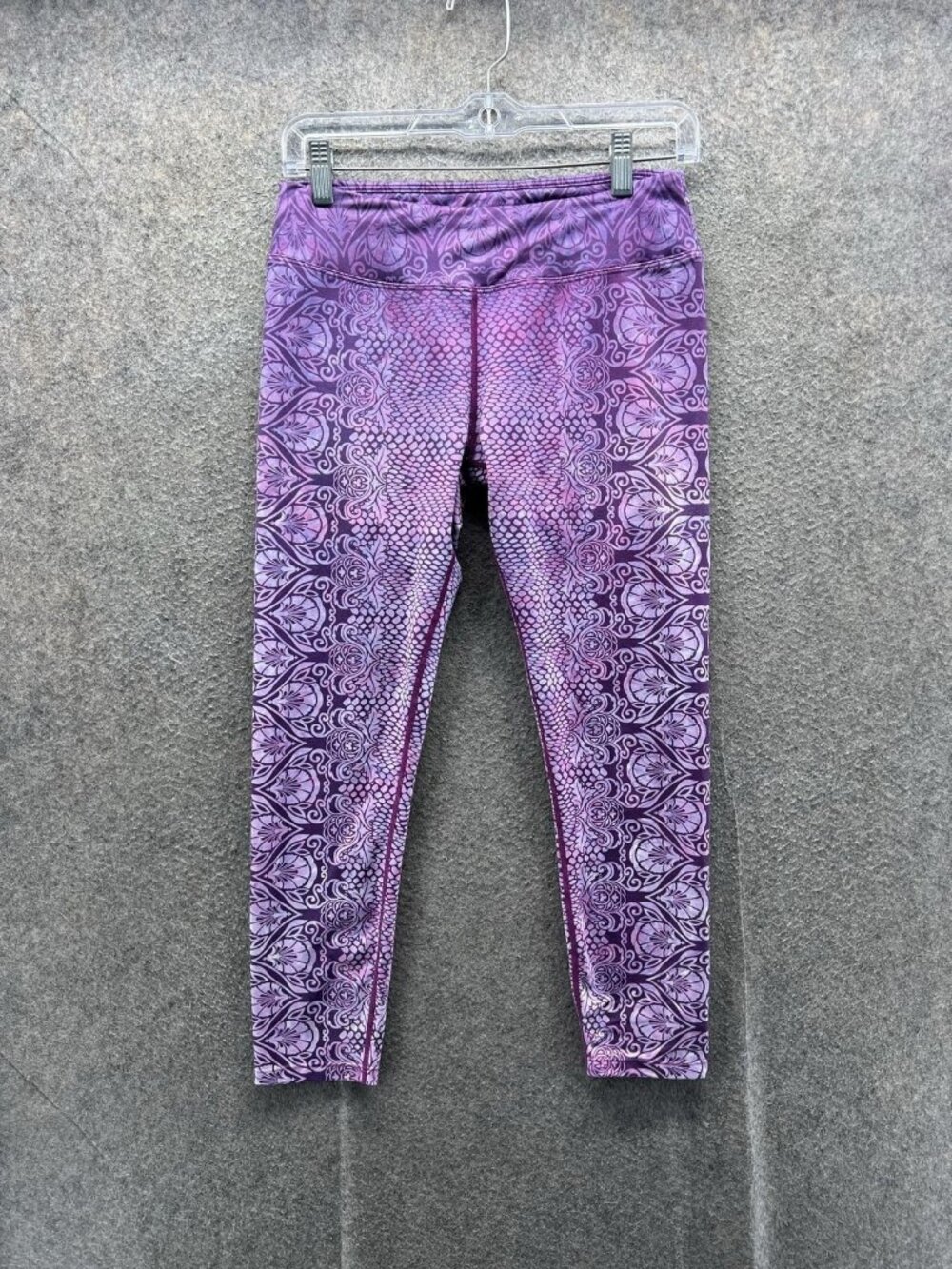 PrAna Leggings Womens Medium Purple Animal Print Ankle Yoga Pants Stretch